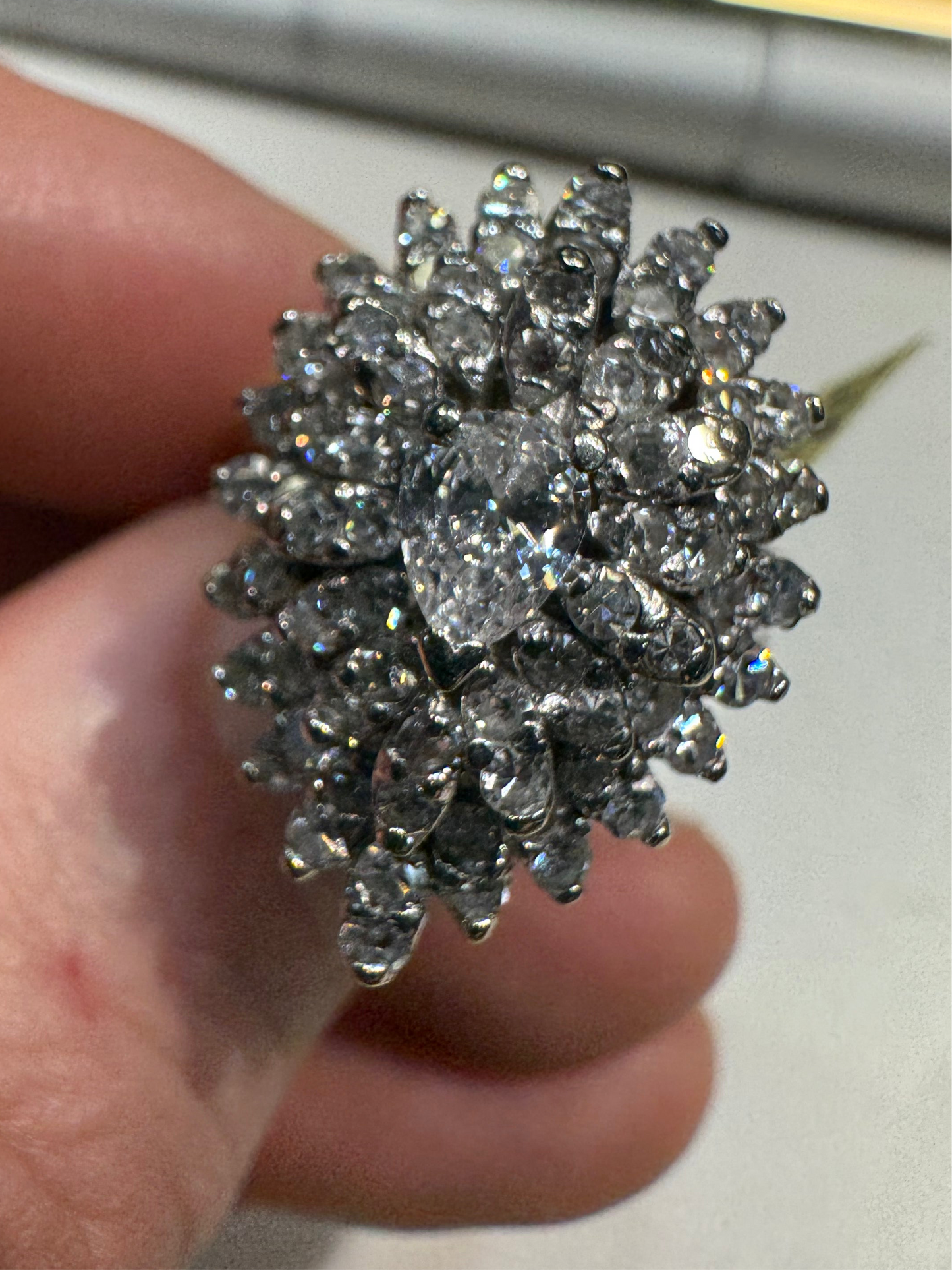 Flawless Vintage Pear Cut Diamond Cocktail Ring Excellent 2.5 Carats