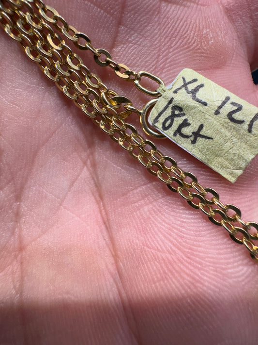 750 18k Gold Retro Cable Link Chain Necklace Solid Nice 21 Inch 6.7 Grams